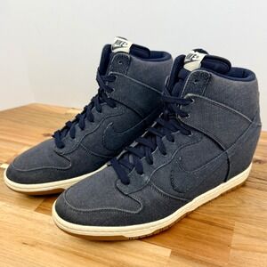 Nike Dunk Sky Hi Hidden Wedge Shoes 644877-400 Blue Denim Gum Womens Size 11